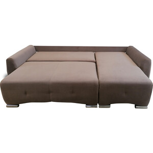 фото Угловой диван mgroup джулиан с оттоманкой cabrio-5 какао, snow brown подушки)