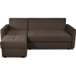 фото Угловой диван-кровать mgroup аризио с оттоманкой (ткань мдф цвет венге rgb 81)