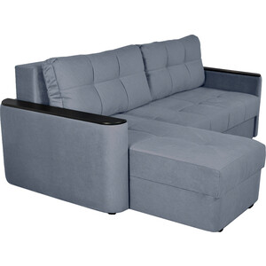 фото Угловой диван-кровать mgroup аризио с оттоманкой (ткань мдф цвет венге, pixel 12)