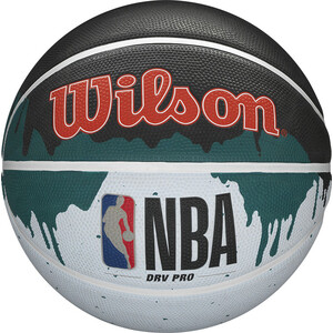 фото Мяч баскетбольный wilson nba drv pro drip, wtb9101xb07 р.7, бело-черно-зеленый