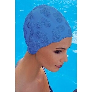 фото Шапочка для плавания женская fashy moulded cap, 3100-00-75, резина, голубой