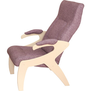 фото Кресло мебелик монти ткань лиловый, каркас дуб шампань