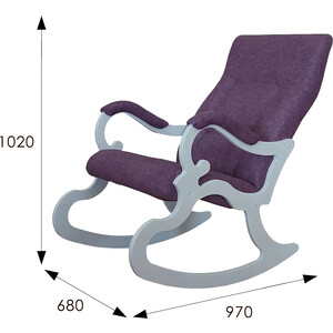 фото Кресло- качалка мебелик венеция ткань лиловый, каркас белый