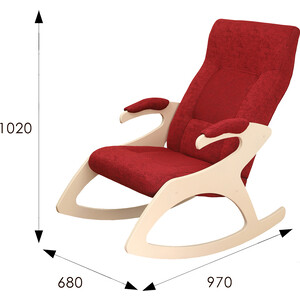 фото Кресло- качалка мебелик монти ткань бордо, каркас дуб шампань