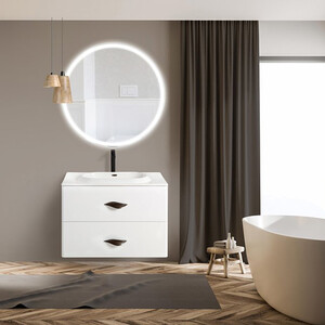 

Мебель для ванной BelBagno Onda-M 80 bianco lucido с ручками Nero, Onda-M 80 bianco lucido с ручками Nero