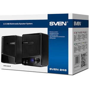 фото Акустическая система sven 248, чёрный, usb, 2.0 (sv-016333)