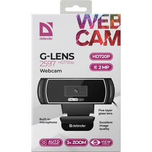 Веб-камера Defender G-lens 2597 HD720p 2 МП (63197)