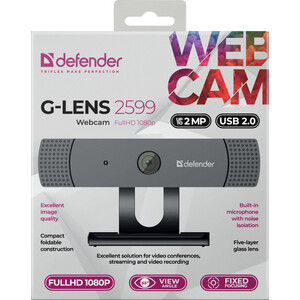 Веб-камера Defender G-lens 2599 FullHD 1080p, 2МП (63199)