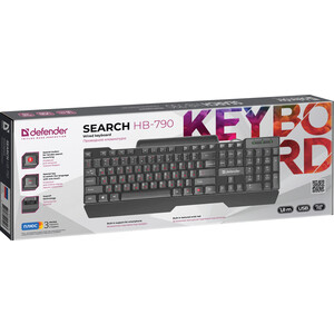 Клавиатура Defender Search HB-790 RU, черный, полноразмерная (45790) Search HB-790 RU, черный, полноразмерная (45790) - фото 2