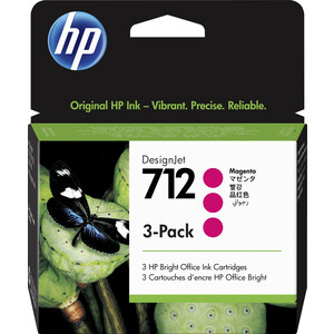 Набор картриджей HP 712 3-Pack 29-ml Magenta DesignJet Ink Cartridge (3ED78A) тонер для картриджей cf403 cf413 cf533 cf543 crg 045 046 054 magenta химический кан 1кг b