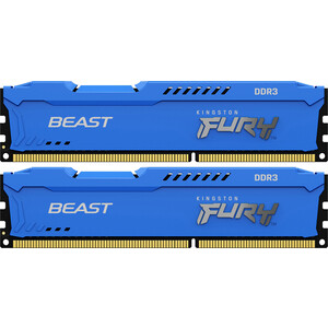 Память оперативная Kingston 8GB DDR3 DIMM FURY Beast Blue (KF316C10BK2/8) оперативная память kingston so dimm ddr3 8gb 1600mhz kvr16s11 8wp
