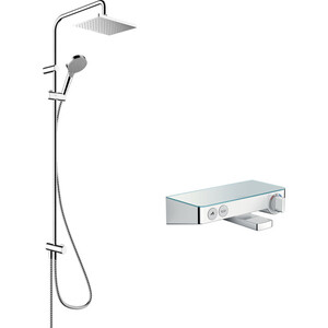 фото Термостат для ванны hansgrohe showertablet select с душевым гарнитуром, хром (13151000, 26282000)