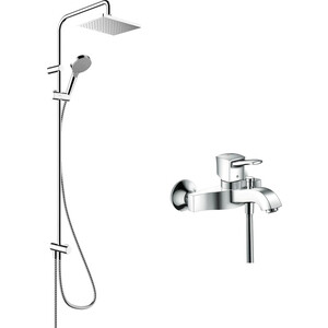 фото Смеситель для ванны hansgrohe metropol classic с душевым гарнитуром, хром (31340000, 26282000)