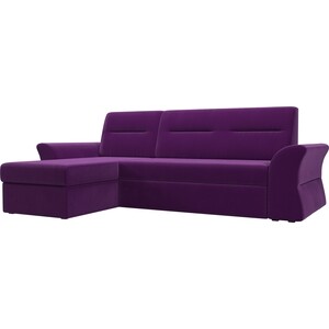 АртМебель Угловой диван Клайд микровельвет фиолетовый левый угол