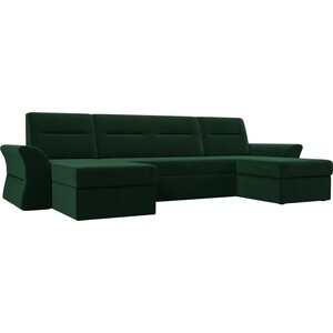 АртМебель П-образный диван Клайд велюр зеленый
