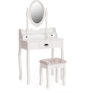 фото Туалетный столик с зеркалом и табуретом tetchair secret de maison gaude (mod. tt-dt003) мдф/павловния белый (white)
