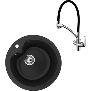 

Кухонная мойка и смеситель Ulgran U-102-344 ультра-черный, Lemark Comfort LM3070C, U-102-344 ультра-черный, Lemark Comfort LM3070C