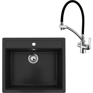 

Кухонная мойка и смеситель Ulgran U-104-344 ультра-черный, Lemark Comfort LM3070C, U-104-344 ультра-черный, Lemark Comfort LM3070C
