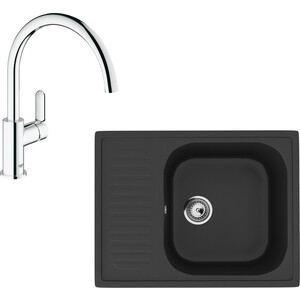 

Кухонная мойка и смеситель Ulgran U-202-344 ультра-черный, Grohe BauEdge 31367000, U-202-344 ультра-черный, Grohe BauEdge 31367000