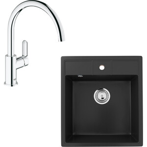 

Кухонная мойка и смеситель Ulgran U-406-344 ультра-черный, Grohe BauEdge 31367000, U-406-344 ультра-черный, Grohe BauEdge 31367000