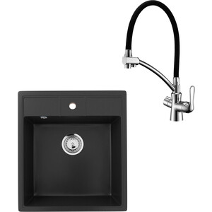 

Кухонная мойка и смеситель Ulgran U-406-344 ультра-черный, Lemark Comfort LM3070C, U-406-344 ультра-черный, Lemark Comfort LM3070C