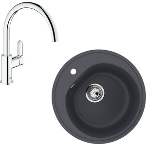 

Кухонная мойка и смеситель Ulgran U-101-343 антрацит, Grohe BauEdge 31367000, U-101-343 антрацит, Grohe BauEdge 31367000