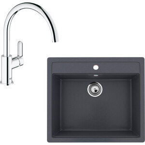

Кухонная мойка и смеситель Ulgran U-104-343 антрацит, Grohe BauEdge 31367000, U-104-343 антрацит, Grohe BauEdge 31367000