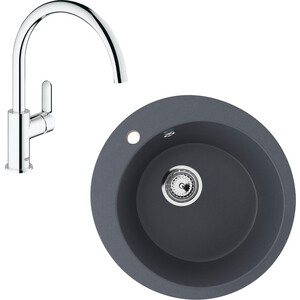 

Кухонная мойка и смеситель Ulgran U-405-343 антрацит, Grohe BauEdge 31367000, U-405-343 антрацит, Grohe BauEdge 31367000