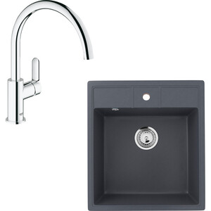

Кухонная мойка и смеситель Ulgran U-406-343 антрацит, Grohe BauEdge 31367000, U-406-343 антрацит, Grohe BauEdge 31367000