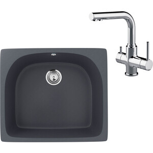 

Кухонная мойка и смеситель Ulgran U-408-343 антрацит, Lemark Comfort LM3061C, U-408-343 антрацит, Lemark Comfort LM3061C