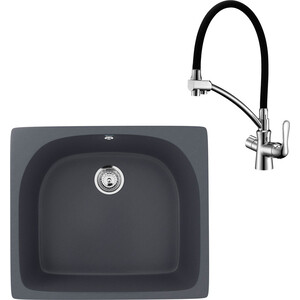 

Кухонная мойка и смеситель Ulgran U-408-343 антрацит, Lemark Comfort LM3070C, U-408-343 антрацит, Lemark Comfort LM3070C
