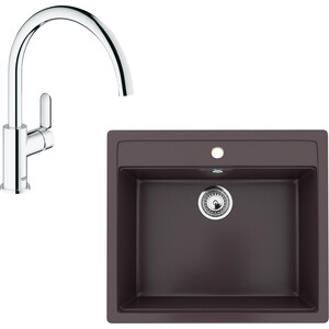 

Кухонная мойка и смеситель Ulgran U-104-345 шоколад, Grohe BauEdge 31367000, U-104-345 шоколад, Grohe BauEdge 31367000