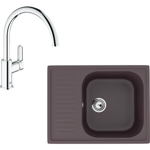 

Кухонная мойка и смеситель Ulgran U-202-345 шоколад, Grohe BauEdge 31367000, U-202-345 шоколад, Grohe BauEdge 31367000