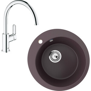 

Кухонная мойка и смеситель Ulgran U-405-345 шоколад, Grohe BauEdge 31367000, U-405-345 шоколад, Grohe BauEdge 31367000