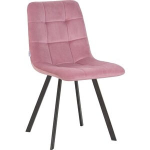 фото Стул bigarden 8025-lml alex square цвет сиденья розовый велюр (v108-15) черные матовые ножки,