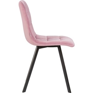 фото Стул bigarden 8025-lml alex square цвет сиденья розовый велюр (v108-15) черные матовые ножки,