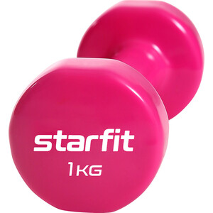 фото Гантели виниловые starfit core db-101 1 кг, розовый (пара)