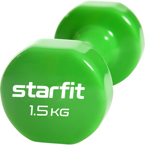 фото Гантели виниловые starfit core db-101 1,5 кг, зеленый (пара)