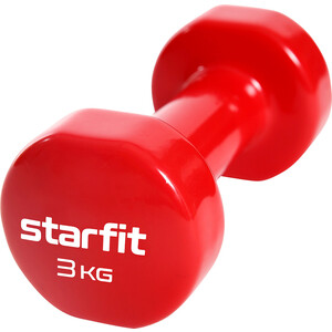 фото Гантели виниловые starfit core db-101 3 кг, красный (пара)