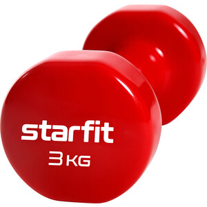 фото Гантели виниловые starfit core db-101 3 кг, красный (пара)