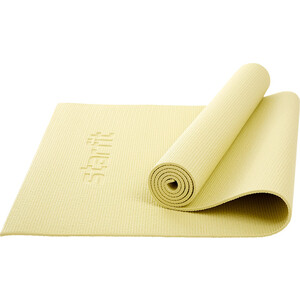 фото Коврик для йоги и фитнеса starfit core fm-101 pvc, 0,6 см, 173x61 см, желтый пастель