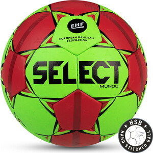 фото Мяч ганбольный select mundo, №2, зеленый/красный/черный, junior