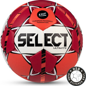 фото Мяч ганбольный select ultimate ihf, №3, красный/оранжевый/белый/черый, senior