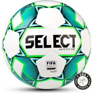 фото Мяч футбольный select match db fifa №5, белый/зеленый/черный