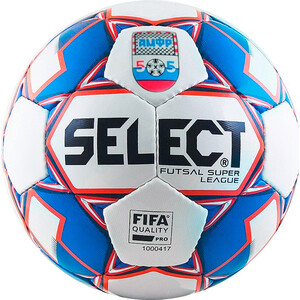 фото Мяч футзальный select super league амфр fifa, №4, белый/синий/красный