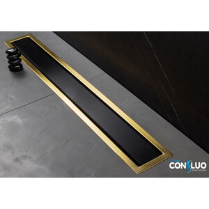 Душевой лоток Pestan Confluo Premium Line 300 Black Glass Gold (13100113)
