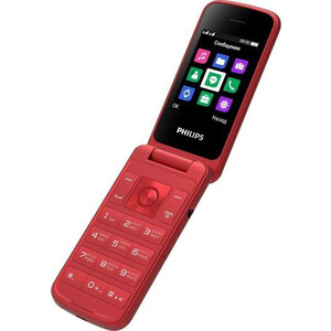 фото Мобильный телефон philips e255 xenium 32mb красный раскладной (8670 001 69825)
