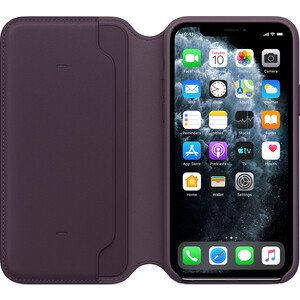 фото Чехол apple для iphone 11 pro leather folio - aubergine