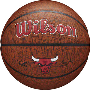 фото Мяч баскетбольный wilson nba chicago bulls, арт. wtb3100xbchi р.7, синт.кожа (композит), оранжевый