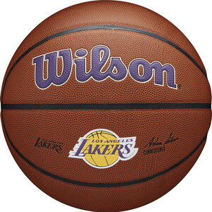 фото Мяч баскетбольный wilson nba la lakers, арт. wtb3100xblal, р.7, синт.кожа (композит), коричневый